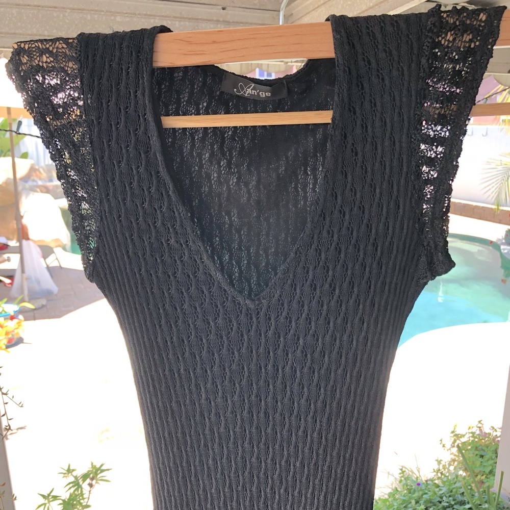 black slip dress
